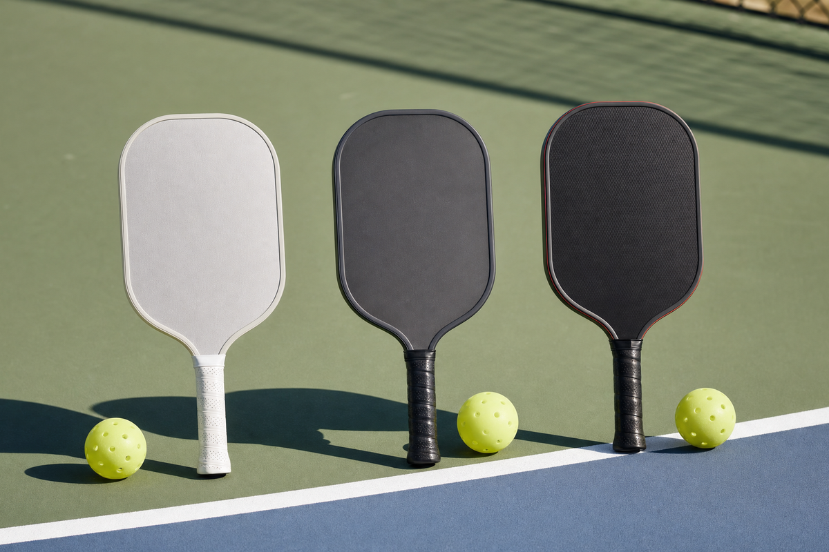 Lightweight pickleball paddle compared with balanced and heavier paddle feel for different player needs