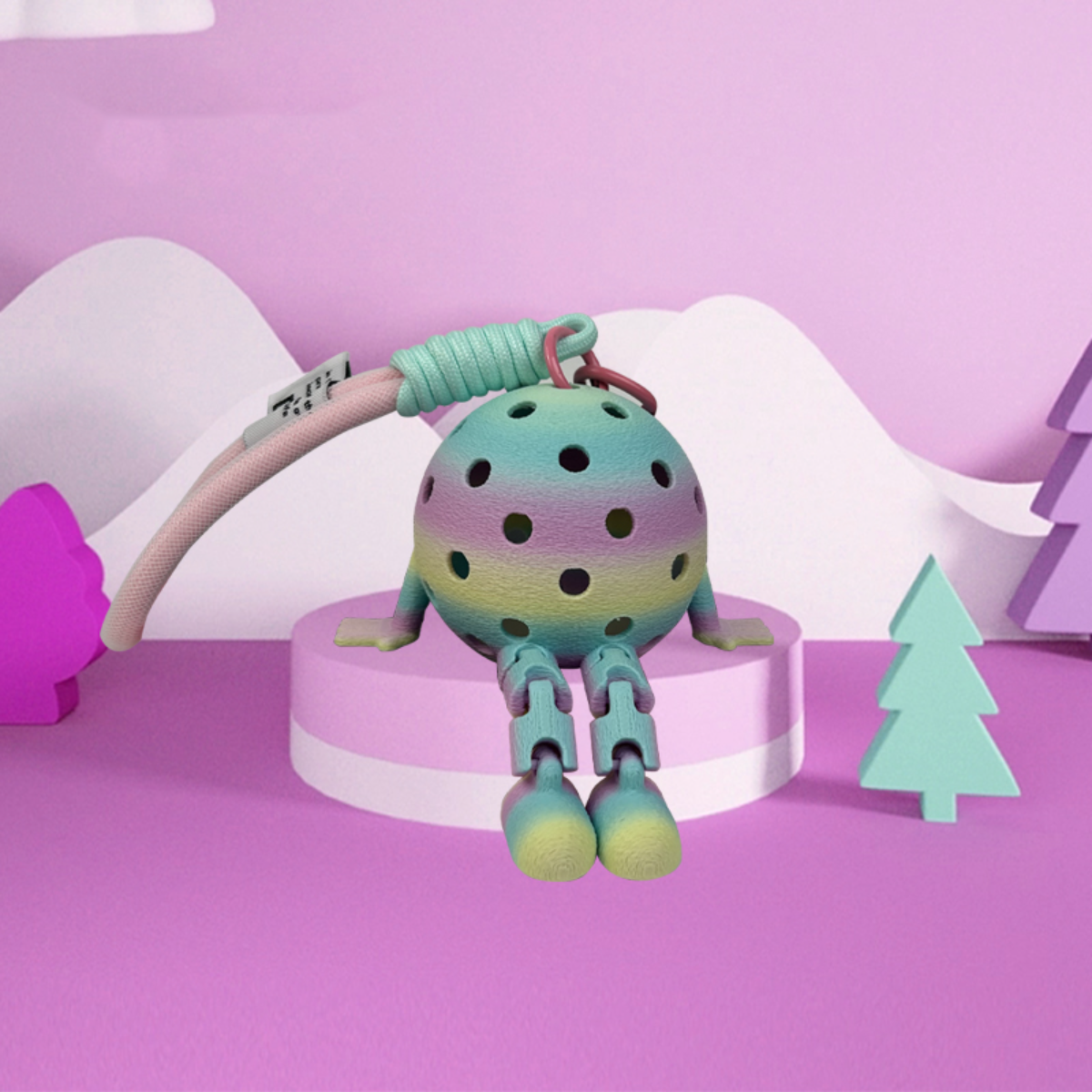 Kawaii Pickleball Keychains