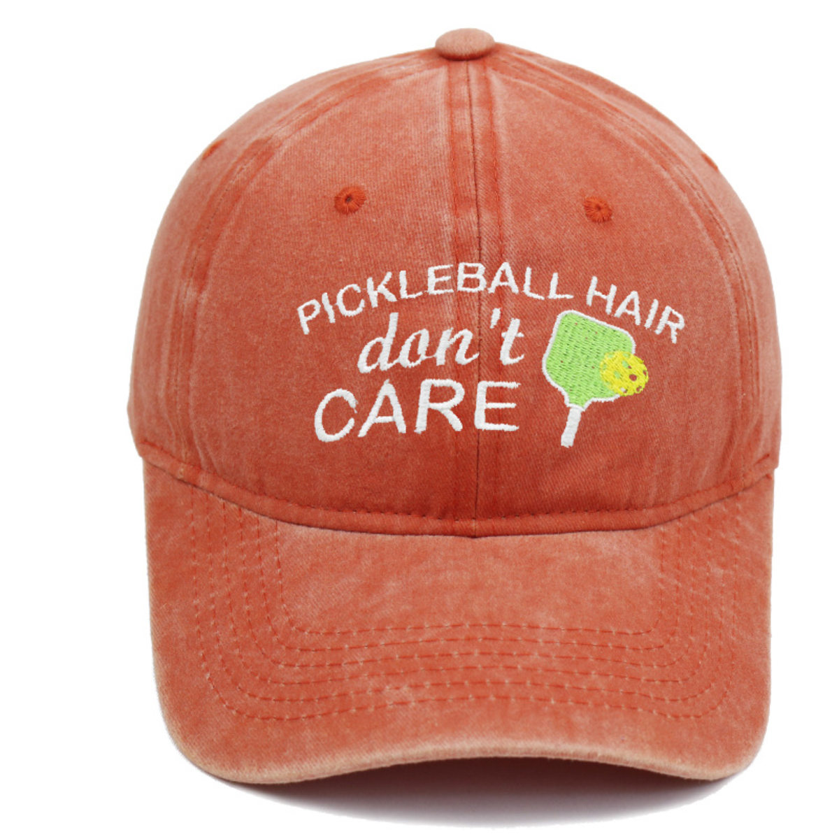 Pickleball Hair Don’t Care Dad Hat – Embroidered Pickleball Cap