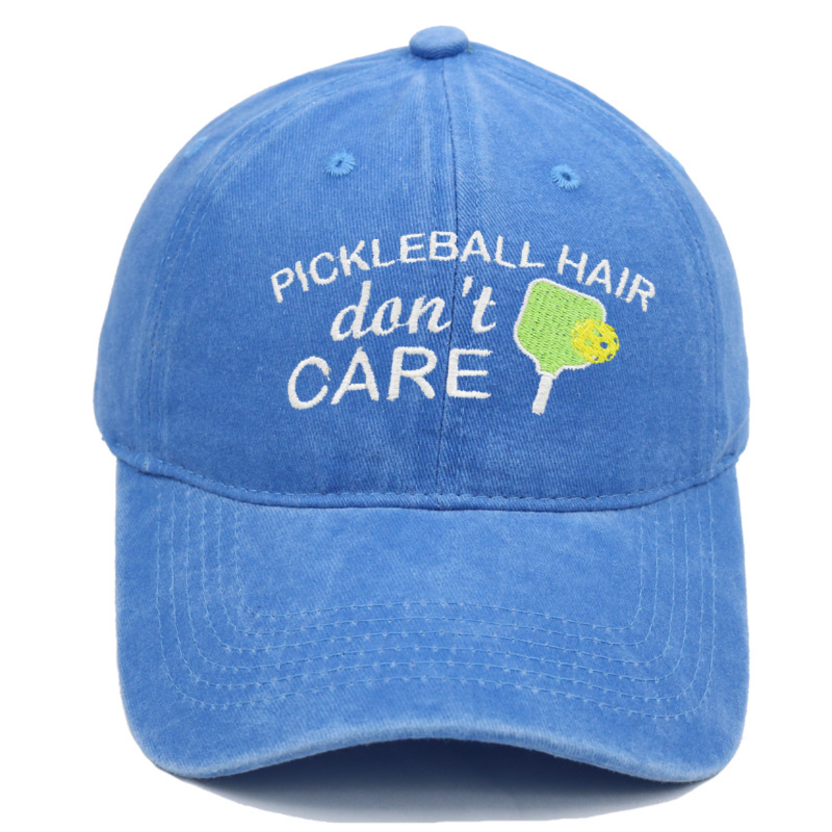 Pickleball Hair Don’t Care Dad Hat – Embroidered Pickleball Cap