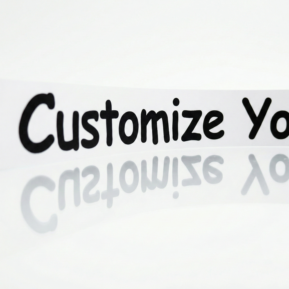 Text overlay 'Customize Your Size' on a white background