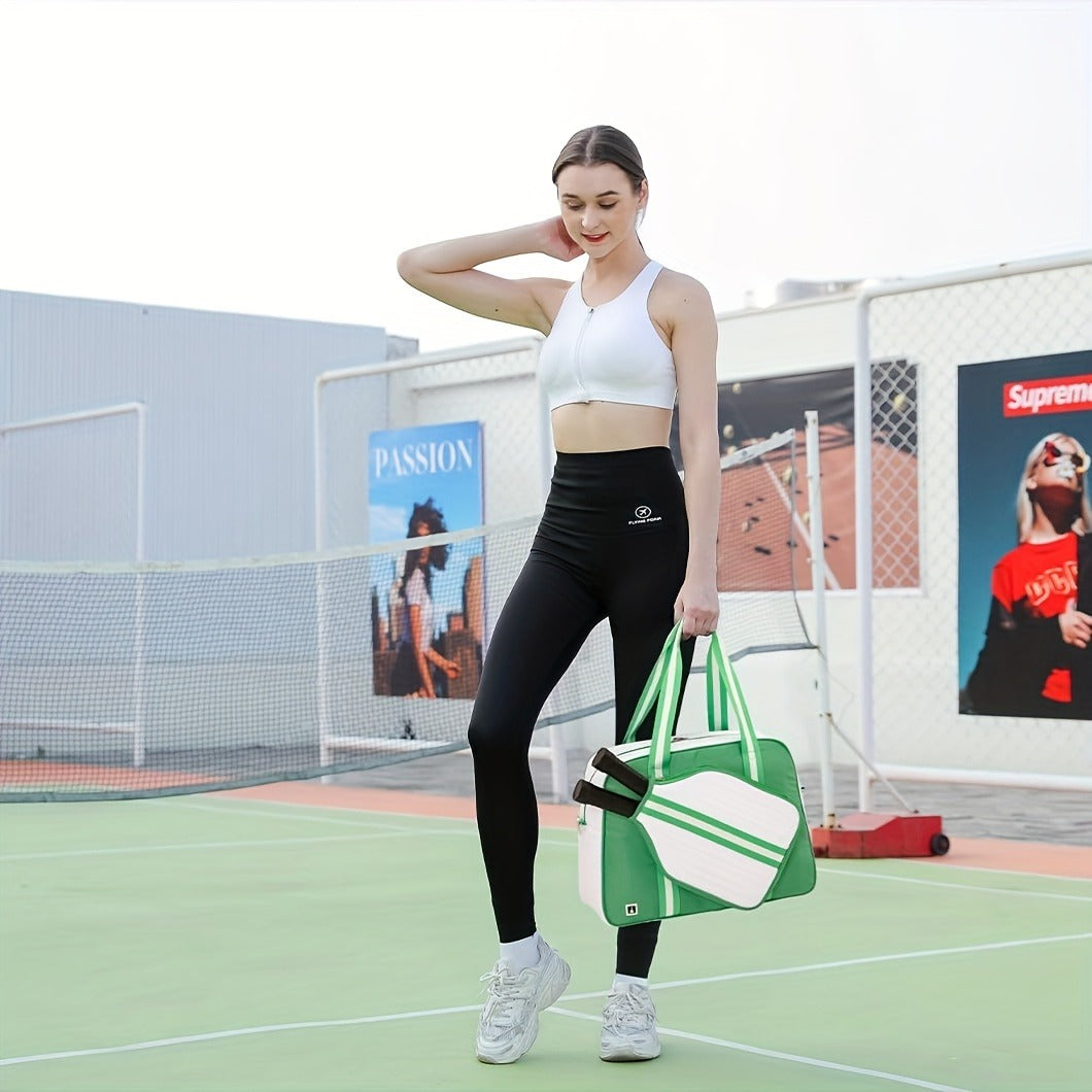 Crossbody Sling Pickleball Bag with Shoulder Strap - Portable Sports Bag for Men and Women - Pickleball Holder Handbag | Tropical Stripes