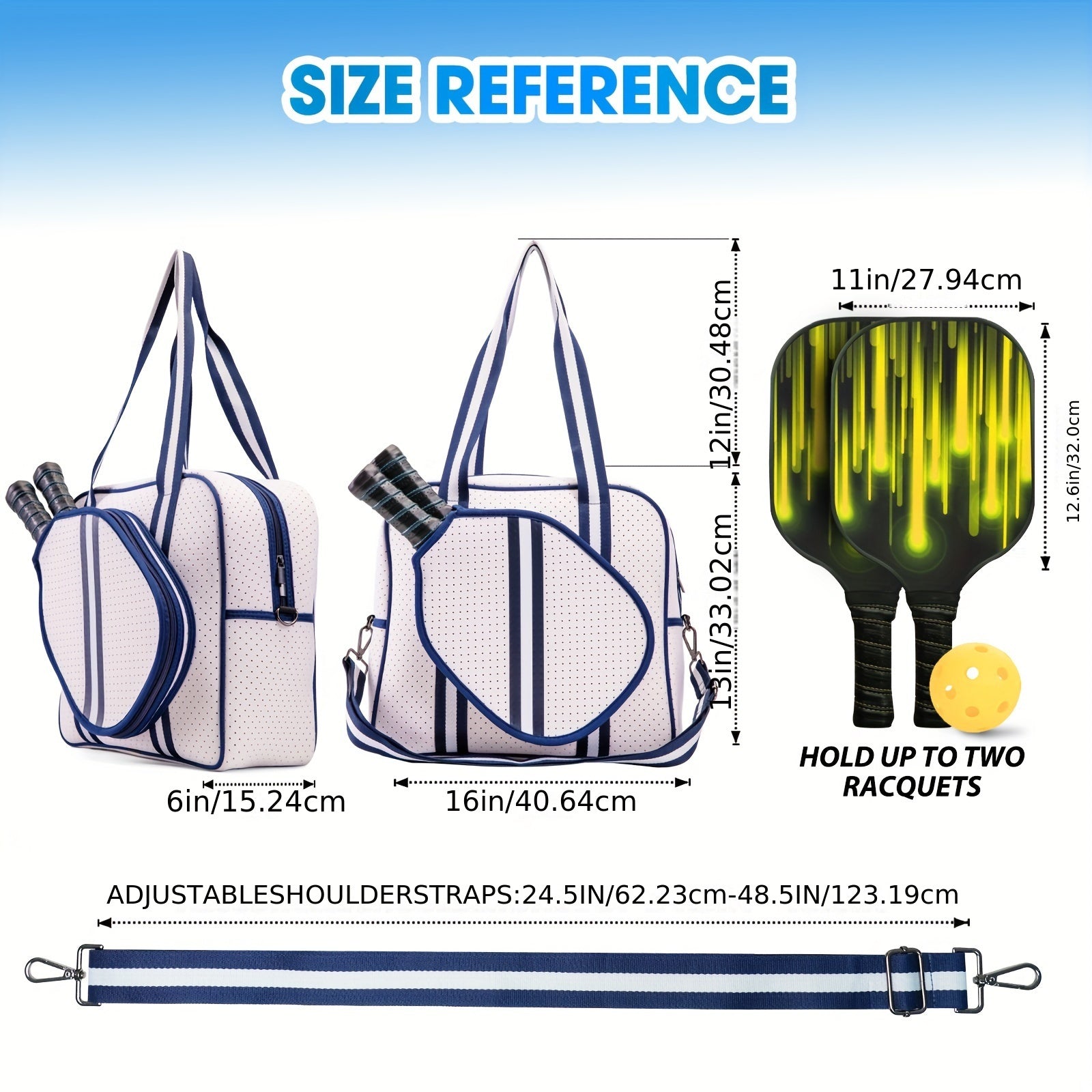 Crossbody Sling Pickleball Bag with Shoulder Strap - Portable Sports Bag for Men and Women - Pickleball Holder Handbag | Tropical Stripes
