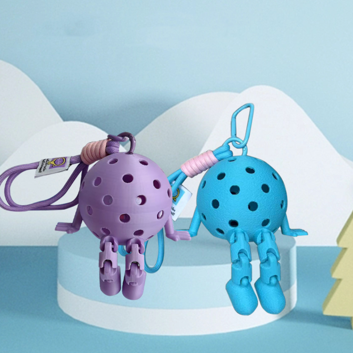 Kawaii Pickleball Keychains