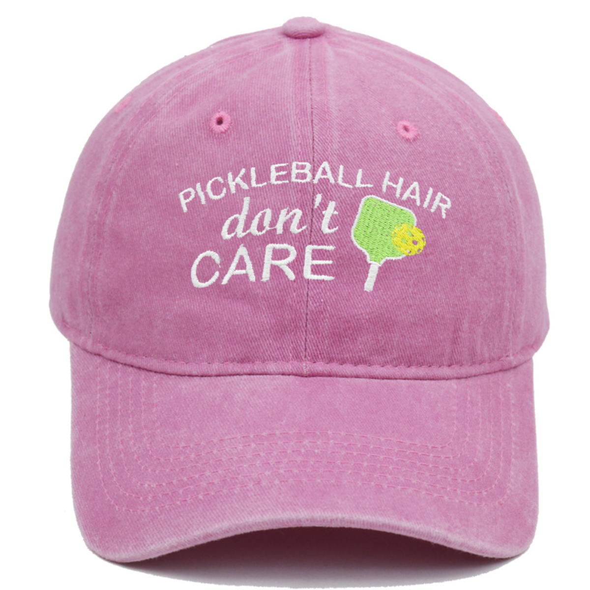 Pickleball Hair Don’t Care Dad Hat – Embroidered Pickleball Cap