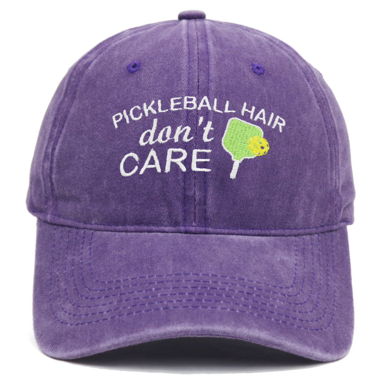 Pickleball Hair Don’t Care Dad Hat – Embroidered Pickleball Cap