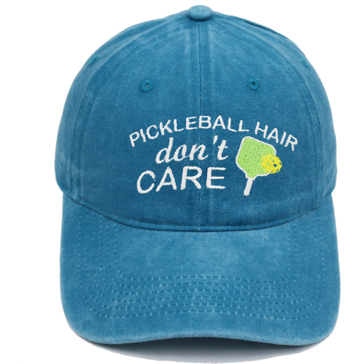 Pickleball Hair Don’t Care Dad Hat – Embroidered Pickleball Cap