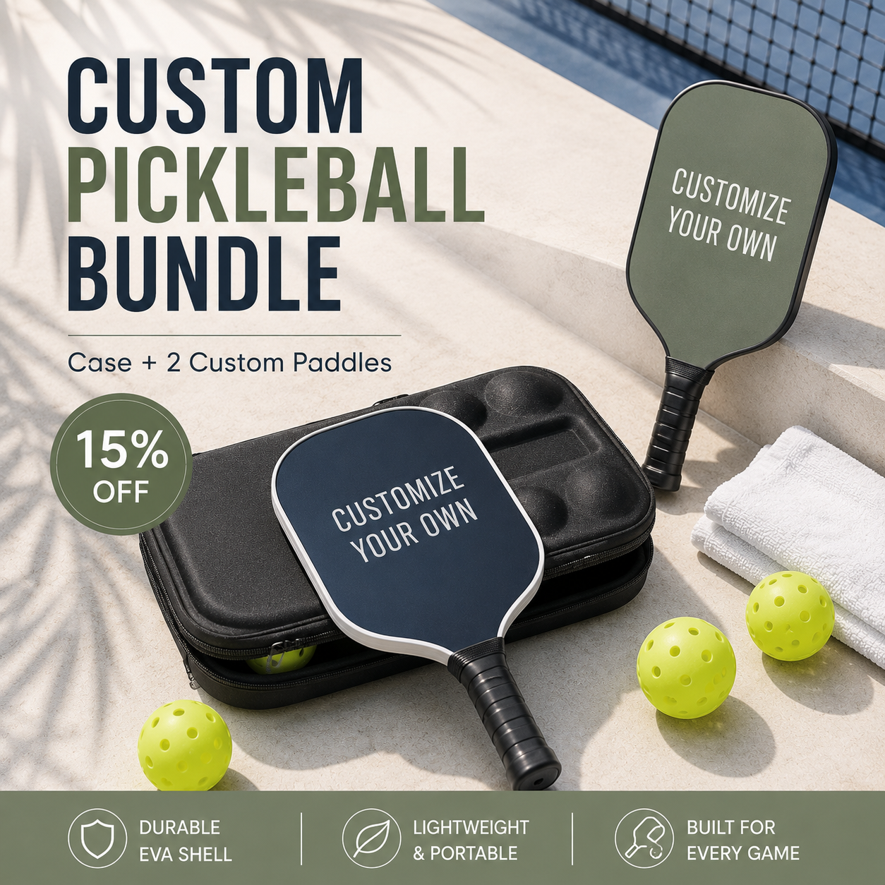 Custom Pickleball Paddle Gift Set with Waterproof Bag, Personalized Pickleball Paddle Bundle, Pickleball Gift for Players