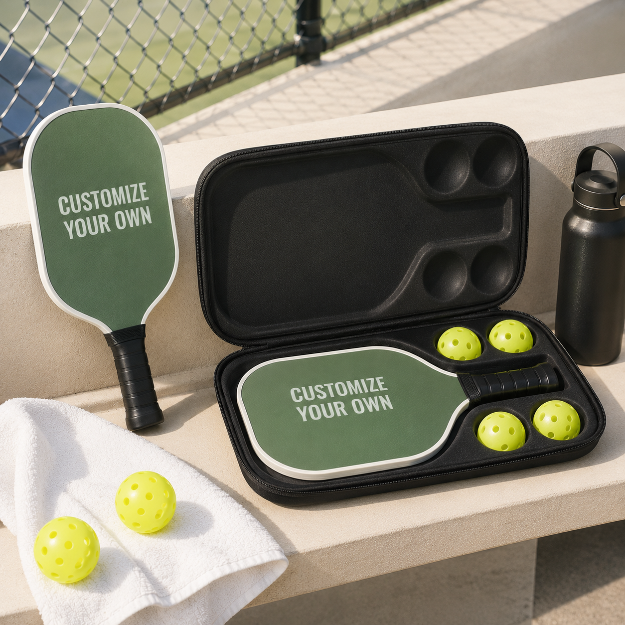 Custom Pickleball Paddle Gift Set with Waterproof Bag, Personalized Pickleball Paddle Bundle, Pickleball Gift for Players