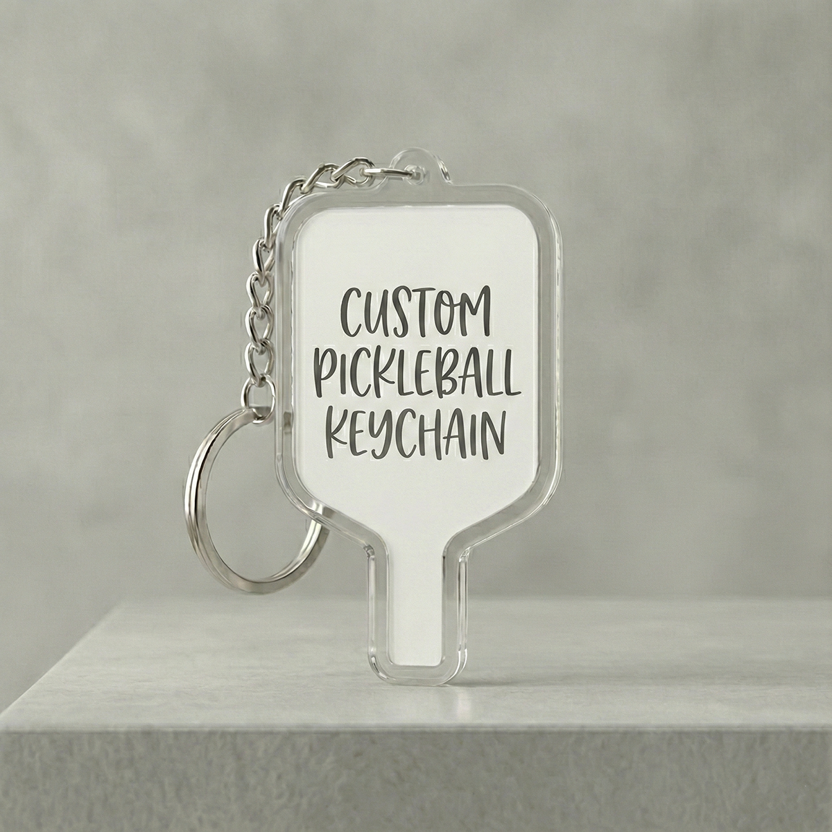Custom Pickleball Paddle Replica Keychain