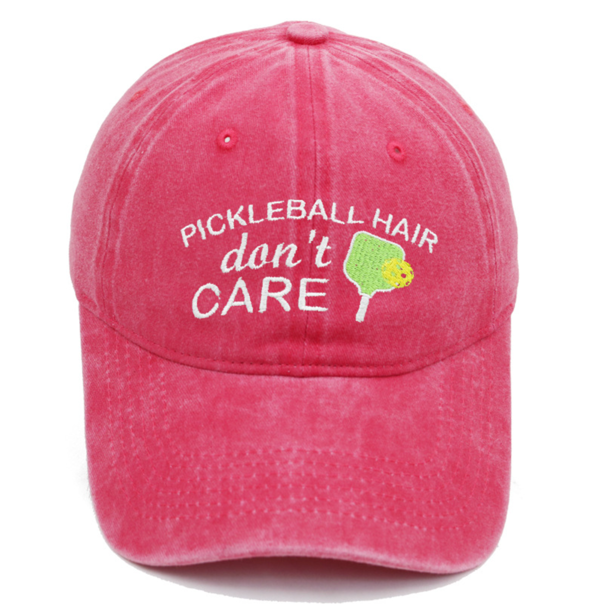 Pickleball Hair Don’t Care Dad Hat – Embroidered Pickleball Cap